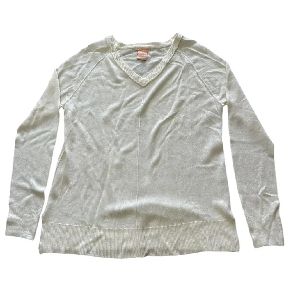 Womens Sweater Size Small Cream Super Soft Business Casual Winter Minimalist - Picture 1 of 6